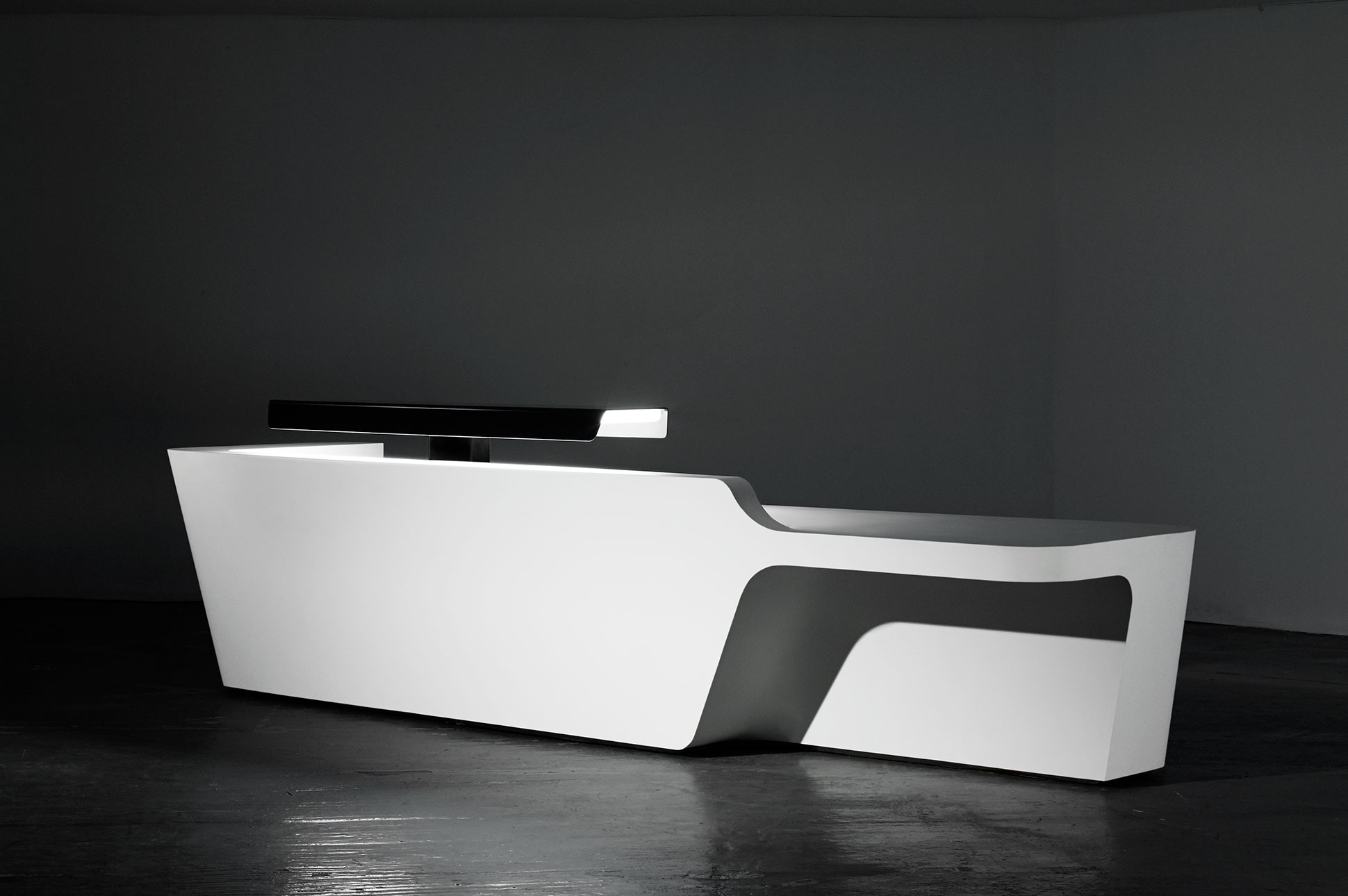 Black and deals white reception desk