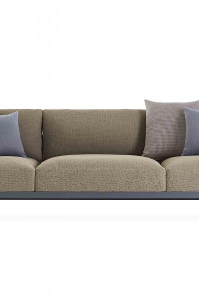 onde 3 seat sofa blue grey atlas plain front