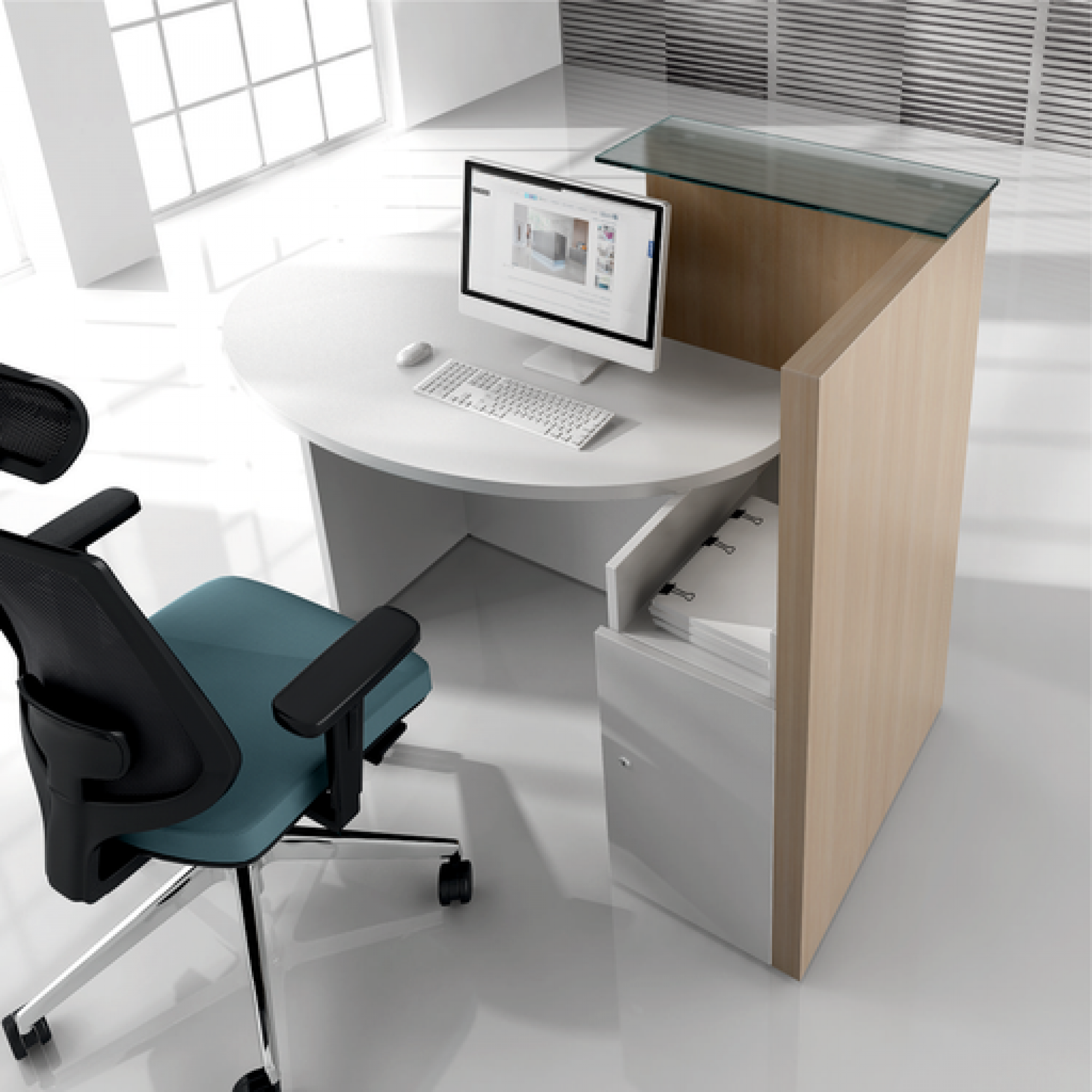 MDD Ovo Reception Desk - Compact Reception Counter | MSL Interiors