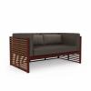 dna teak 2 seat sofa wine red 1